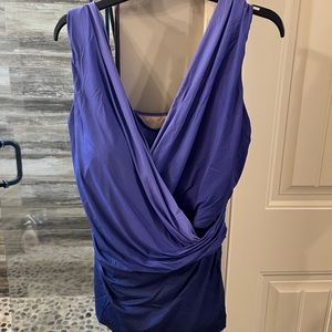 Lands End Tankini Top with ombré purple coloring 18w